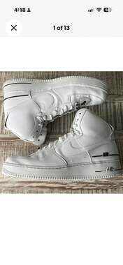 Nike Air Force 1 High '07 LV8 Double Air White Black Size 12